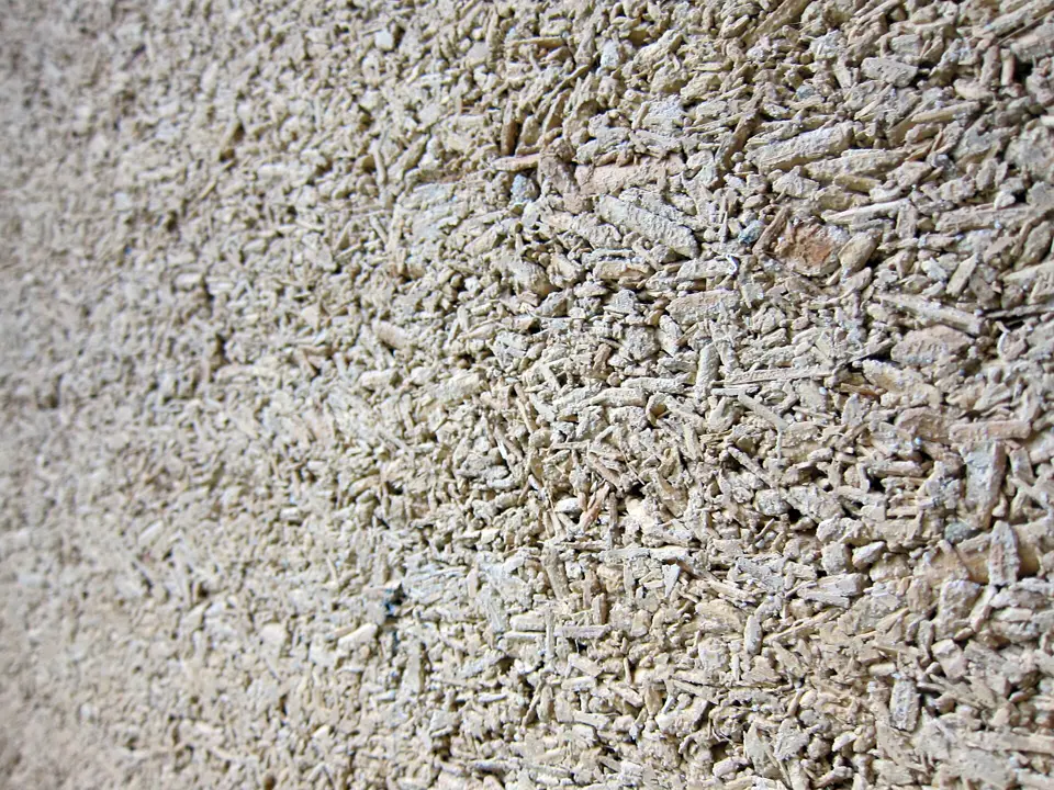 A hempcrete wall at the CDL Green Gallery